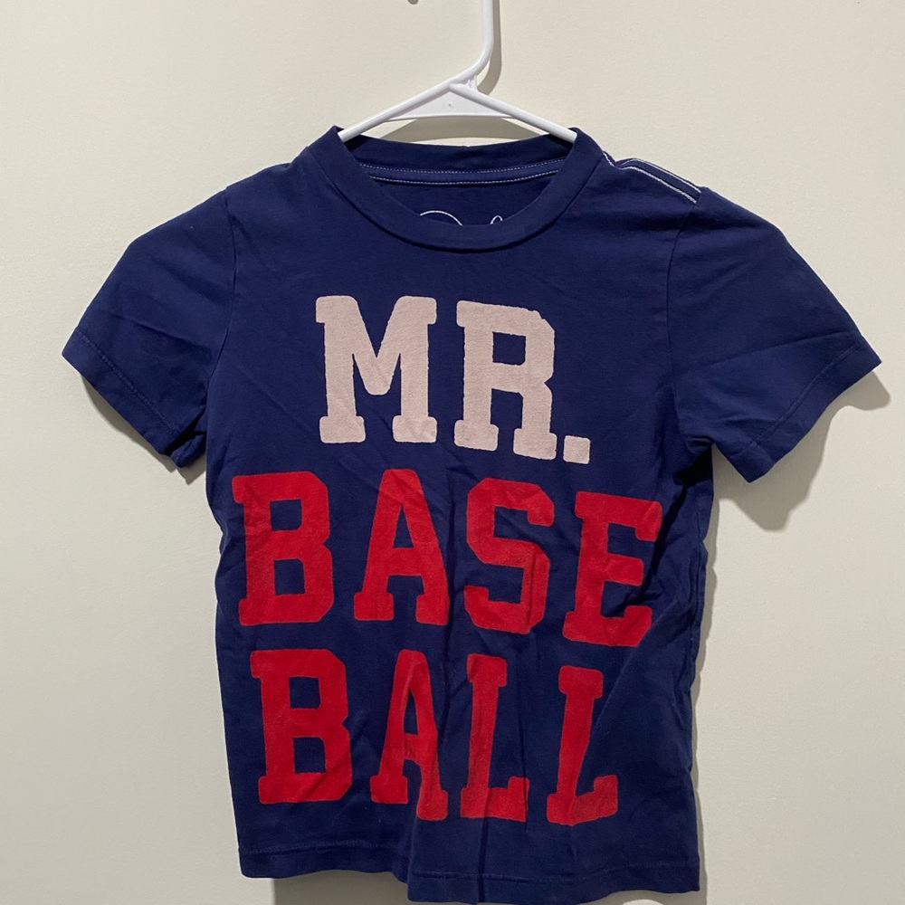 Peek Kids Blue Baseball Graphic Tee size 5/5 vguc
